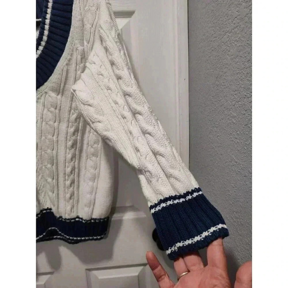 Vintage HORCHOW V Neck Knit Chunky Rugby Preppy Y2K Pullover Sweater Size XLARGE - Picture 6 of 9